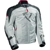 Difi Ibarra Air Motorrad Textiljacke, hellgrau/schwarz/rot, S