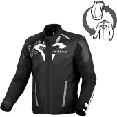 Macna Sevent wasserdichte Motorrad Textiljacke, schwarz/weiß, S