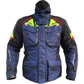 MUGENRACE Mars Blau Fluogelb Wasserdichte Textiljacke Größe 2XL