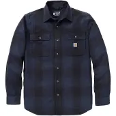 Carhartt Hubbard Loose LS Plaid Shirt deep smoke blue (HV8) L REG