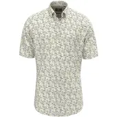 Fynch&Hatton Kurzarmhemd , Herren, Gr. M, N-Gr, bunt (pale gelb), Web, Obermaterial: 100% Baumwolle, bedruckt, gemustert, regular fit normal, gerader Abschluss, Hemden Kurzarmhemd, mit All-Over Print