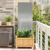 Syfax Garten Sichtschutz-Leinwand Silber 50 x 140 cm Verzinkter Stahl
