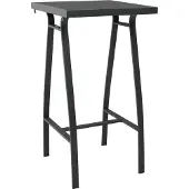 Syfax Garten-Bartisch Schwarz 60×60×110 cm Hartglas