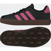 Adidas Sneaker SPORTSWEAR "VL COURT 3.0", Jungen, Gr. 33, schwarz (core schwarz, pink fusion, gum5), Leder, Synthetik, Schuhe Sneaker, inspiriert vom Design des samba