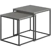 TEXTILOMANIE Set aus 2 QUADRO-Couchtischen, grau