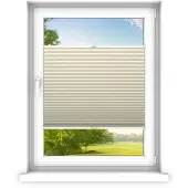Time4blinds - Plissee Rollo, Faltrollo, Sichtschutz, Beige-creme, 90x120cm