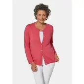 Goldner Strickjacke "Eleganter Herbstcardigan mit Rundhals", Damen, Gr. 52, rot (koralle), Obermaterial: 100% Kaschmir WS., eng normales Bündchen, Strickjacken Strickjacke, Ohne