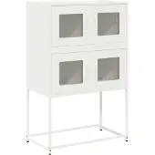 vidaXL Highboard Weiß 68x39x107 cm Stahl