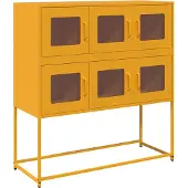 vidaXL Sideboard Senfgelb 100,5x39x107 cm Kaltgewalzter Stahl