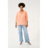 KAFFE CURVE Langarm-Bluse Regular fit Peach