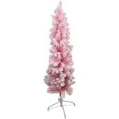 Clayre & Eef Künstlicher Baum Weihnachtsbaum 40x40x150 cm Rosa Kunststoff