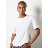 Apricot T-Shirt "Basic T-Shirt", Damen, Gr. S (36), weiß, Stretch, Obermaterial: 89% LyocellTENCEL LyoT. 11% Elasthan EL., unifarben, normal normal, Rundhals, Tops T-Shirt