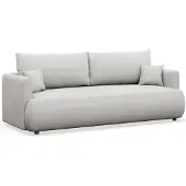 Selsey Ovo Mini – 3-Sitzer Schlafsofa mit Bettkasten, Hellgrau, Chenille Easy Clean