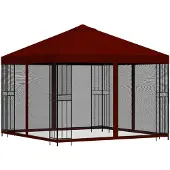 vidaXL Garten Pavillon mit Seitenwänden 3 x 3 m Bordeauxrot