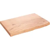 Syfax Waschtischplatte Hellbraun 60x40x(2-4) cm Massivholz Behandelt