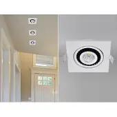 Eco-Light LED Deckeneinbaustrahler eckig Weiß 3 Watt Spot schwenkbar - Einbauleuchte innen