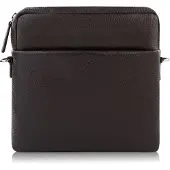 Paolo Peruzzi Herrentasche Umhängetasche Arbeit Tache aus Echtes Leder Neu Mittel Dunkelbraun