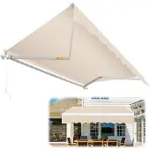 OEM Sonnenschirm Aluminium Terrasse Balkon Beige 350 x 300 cm