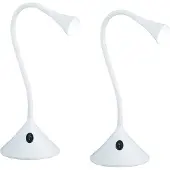 RL 2er SET flexible 2in1 Tischleuchte & Wandleuchte biegsam Weiß für Schreibtisch