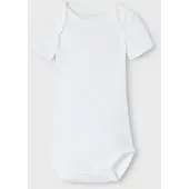 Name it Body "NBNBODY 3P SS SOLID WHITE 4 NOOS", Jungen, Gr. 86, N-Gr, weiß (hellweiß), Sweatware, Obermaterial: 100% Baumwolle, bedruckt, regular fit, Rundhals, Bodys Body