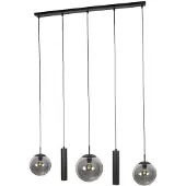 Steinhauer Design-Pendellampe Bollique 5-Licht Schwarz