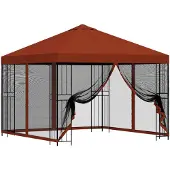 vidaXL Garten Pavillon mit Seitenwänden 3 x 3 m Terrakotta