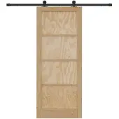 vidaXL Schiebetür Natürlich und Schwarz 86 x 211 cm