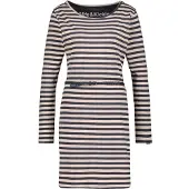 Alife & Kickin Blusenkleid , Damen, Gr. XS, Normalgrößen, beige (marine), 65% Baumwolle, 35% Polyester, Rundhals, Kleider Blusenkleid