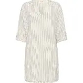 Cream Midikleid "Kleid CRVenta", Damen, Gr. 36, N-Gr, schwarz (schwarz marshmallow stripe), Obermaterial: 70% Viskose CV. 30% Leinen LI., Kleider Midikleid