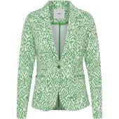 Ichi Blusenblazer "Damen Blazer IHKATE", Damen, Gr. XS, grün (grünbriar ikat print), Obermaterial: 74% Polyester PES. 22% Viskose CV. 4% Elasthan EL., Blazer Blusenblazer