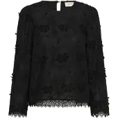 Cream Langarmbluse "Langarm-Bluse CRHilda", Damen, Gr. 34, schwarz (pitch schwarz), Obermaterial: 100% Baumwolle CO., Blusen Langarmbluse