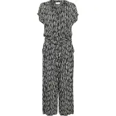 Kaffe Jumpsuit "Damen Overall KAmille", Damen, Gr. 36, N-Gr, schwarz (schwarz, chalk graphic lines), Obermaterial: 100% Viskose LENZING ECOVERO CV LenzEcov., Overalls Jumpsuit