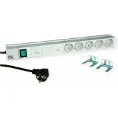 Bachmann 19" 1HE 5xCEE7/3 1xSchalter 1xGVS-Plus 2,0m CEE7/7