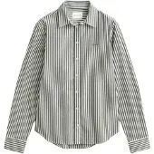 Gant für Damen. 4300214 Grün gestreiftes Hemd (42), Lässig, Baumwolle, Klassisch, Langarm