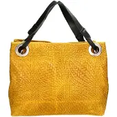 Gave Lux Emilia Schultertasche Damen Wildleder Bedruckt Italy Taupe Mediun UNICA 36x29x13 cm