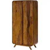 MASSIVMOEBEL24.DE MASSIVMOEBEL24 Kleiderschrank Sheesham 90x45x180 hellbraun lackiert MAILAND #111