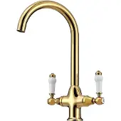 OEM Retro-Küchehahn – Mischwasserhahn – mit Ablauf – Küchenarmatur – um 360 Grad schwenkbar