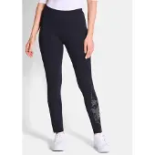 Goldner 2-in-1-Hose "Kurzgröße Bequeme Baumwoll-Leggings, 2-Stück", Damen, Gr. 19, K-Gr, blau (marine), Obermaterial: 95% Baumwolle CO. 5% Elasthan EL., Hosen 2-in-1-Hose, Glitzermotiv