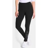 Goldner 2-in-1-Hose "Kurzgröße Bequeme Baumwoll-Leggings, 2-Stück", Damen, Gr. 20, K-Gr, schwarz, Obermaterial: 95% Baumwolle CO. 5% Elasthan EL., Hosen 2-in-1-Hose, Glitzermotiv
