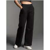 Trigema Jerseyhose "Freizeithose mit weitem Bein und hohem Bund"