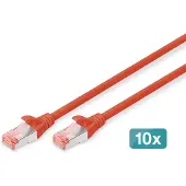 Digitus CAT 6 S/FTP Patchkabel, 2 m, Rot, 10 Stück, 2 m, Cat6, S/FTP (S-STP), RJ-45, RJ-45, Rot