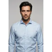 Olymp Businesshemd "Level Five body fit", Herren, Gr. 37, N-Gr, blau (bleu), Web, Obermaterial: 64% Baumwolle, 27% Polyester, 9% Elasthan, Hemden Businesshemd