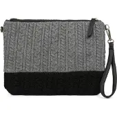 StyleBREAKER Clutch "Strick Clutch mit Zopfmuster"