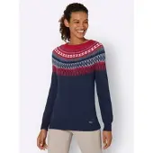 Casual Looks WITT WEIDEN Pullover in nachtblau-kirsche-gemustert | Gr.: 38