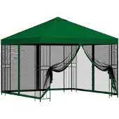 vidaXL Garten Pavillon mit Seitenwänden 3 x 3 m Grün