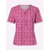 Sieh an! Kurzarm-Shirt in fuchsia-ecru-bedruckt | Gr.: 52