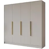 ALTDECOR Kleiderschrank PERE - 200x200x51 Kaschmir Schrank Garderobenschrank Mehrzweckschrank mit modernen glatte Fronten und goldenen Griffen