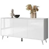 Lookway SIDEBOARDS SANAYI auf verchromten Beinen, Hochglanz Weiß/Verchromte Beine