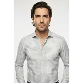 Olymp Langarmhemd "Luxor", Herren, Gr. 38, N-Gr, grau (silbergrau), Web, Obermaterial: 100% Baumwolle, normal, 2-Knopf-Manschette, Hemden Langarmhemd, Businesshemd, modern fit, Royal Kentkragen