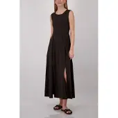 Monari Maxikleid "Kleid uni" Ohne Tasche Regular fit mit Schlitzen
